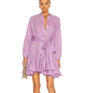 NEW $395 RHODE EMMA LAVENDER COTTON MINI DRESS SIZE M